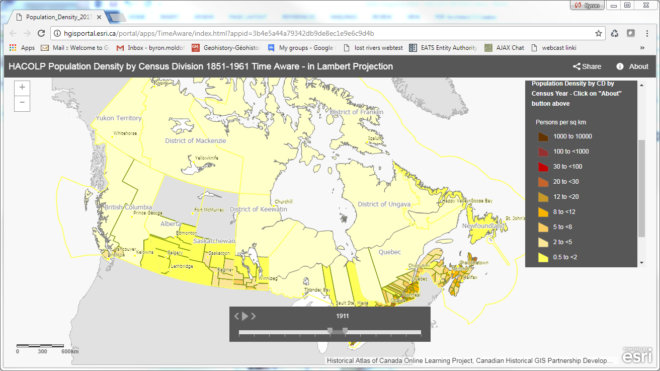ArcGIS Portal Population Density Map using Lambert Projection
