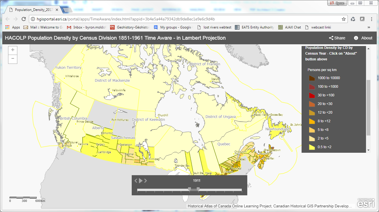 population density of canada